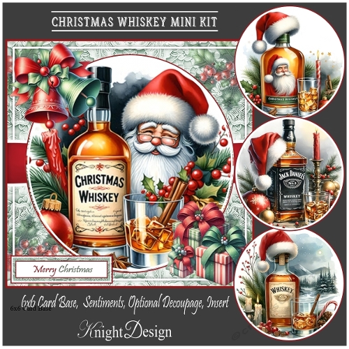 cup1391349_58488 - Christmas Whiskey With Set Of 4 Toppers