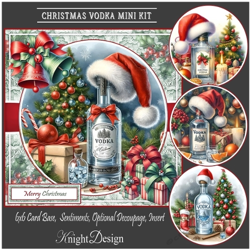cup1391351_58488 - Christmas Vodka With Set Of 4 Toppers