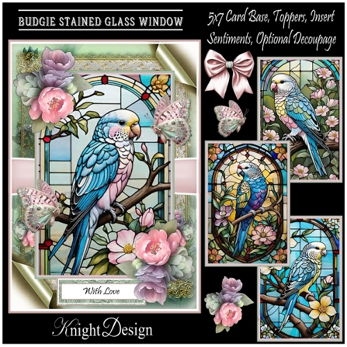 Budgie Stained Glass Window 