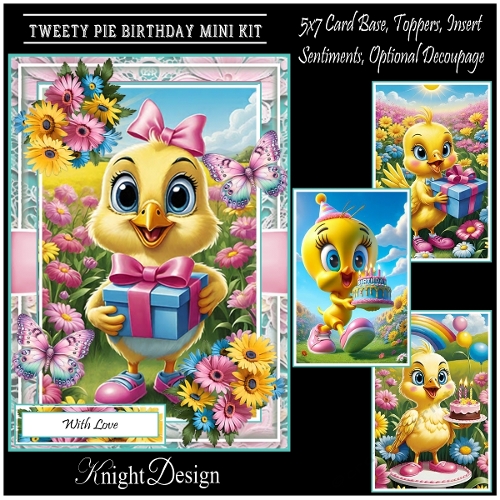 Tweety Pie Birthday With Set Of 4 Toppers