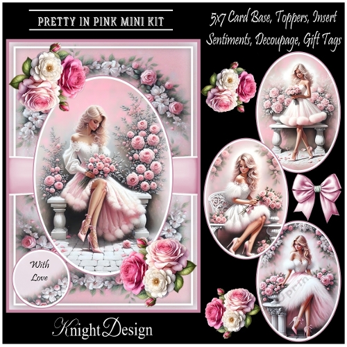 Pretty In Pink With Set Of 4 Toppers