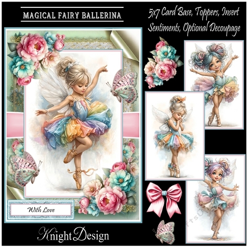 cup1392562_58488 - Magical Fairy Ballerina With Set Of 4 Toppers