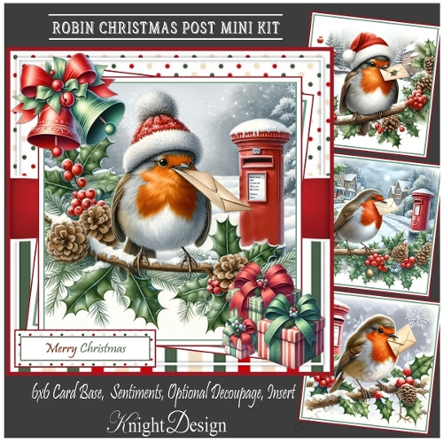 cup1393085_58488 - Robin Christmas Post With 4 Toppers