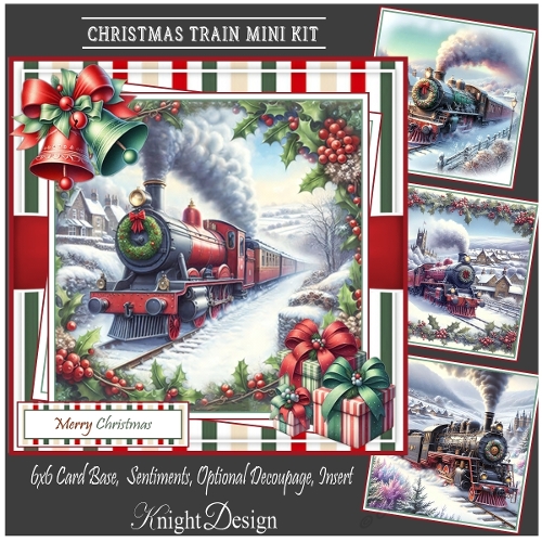 Christmas Train With 4 Toppers