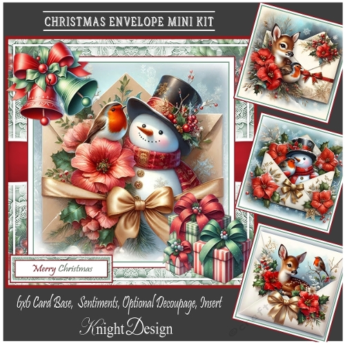 Christmas Envelope With Set Of 4 Toppers