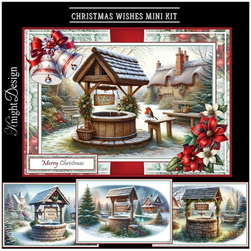 Christmas Wishes With Set Of 4 Toppers