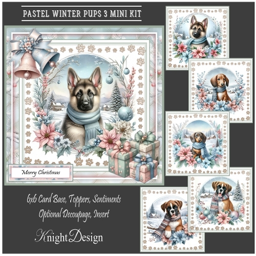 Pastel Winter Pups 3 Mini Kit