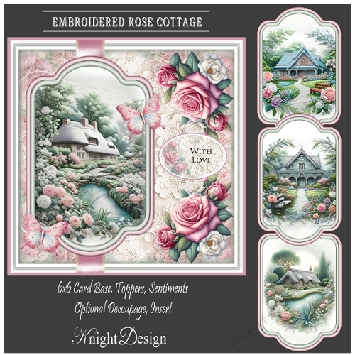 Embroidered Rose Cottage Mini Kit 