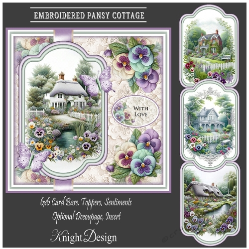 Embroidered Pansy Cottage Mini Kit 