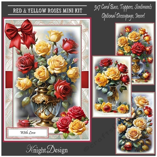 Red & Yellow Roses Mini Page Kit 