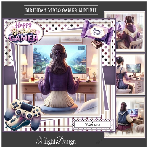 Birthday Gamer Mini Page Kit