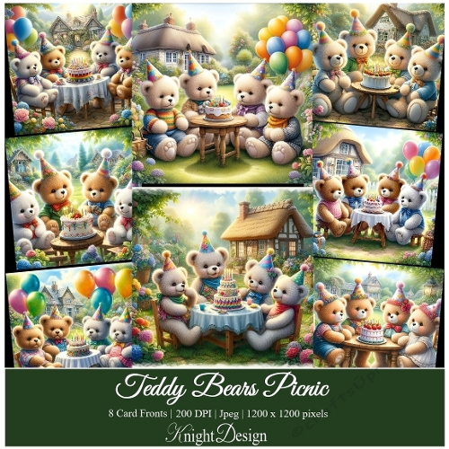 Teddy Bears Picnic / Card Front / Toppers