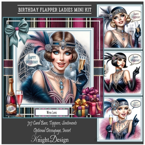 Birthday Flapper Ladies Mini Page Kit