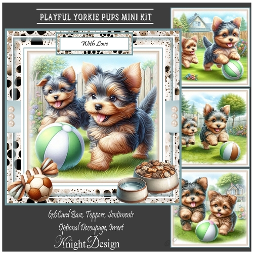 Playful Yorkie Pups Mini Page Kit