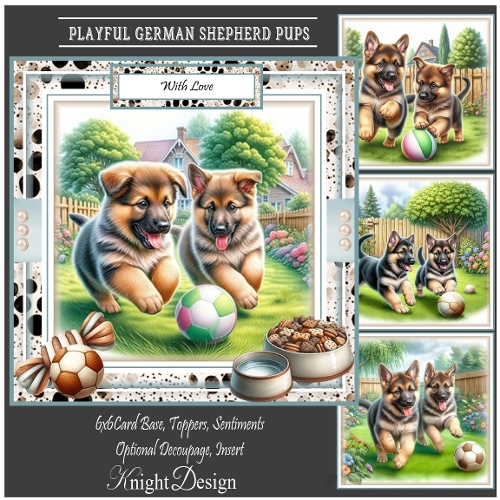 Playful German Shepherd Pups Mini Page Kit