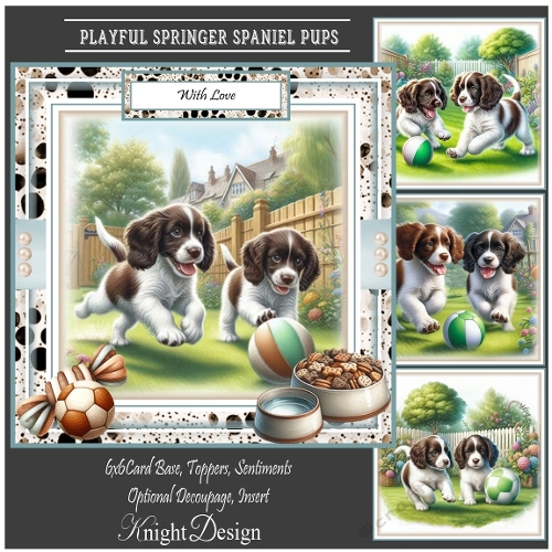 Playful Springer Spaniel Pups Mini Page Kit