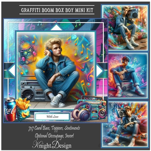 Graffiti Boom Box Boy Mini Page Kit