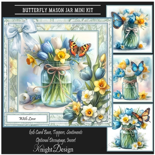 Butterfly Mason Jar Mini Page Kit