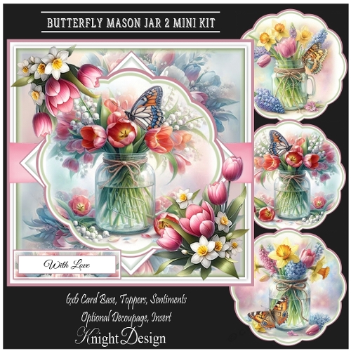 Butterfly Mason Jar 2 Mini Page Kit