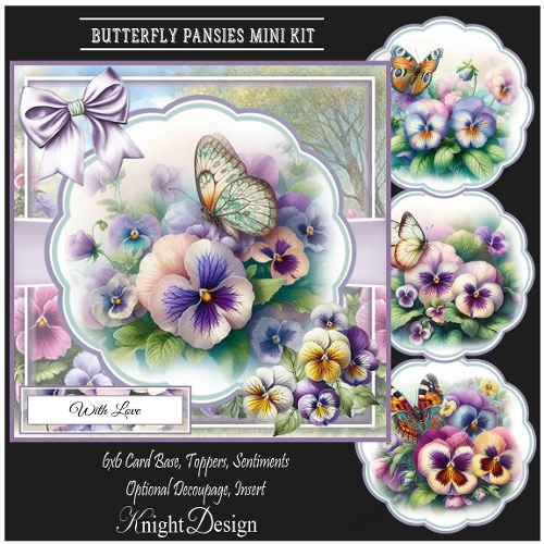 Butterfly Pansies Mini Page Kit