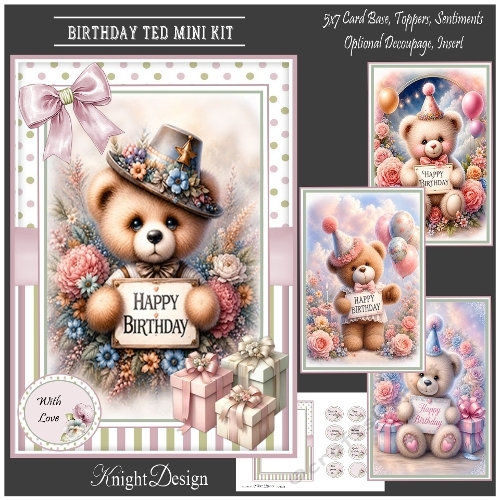 Birthday Ted Mini Page Kit