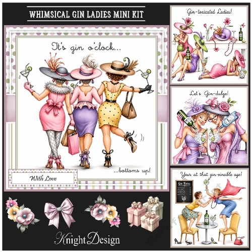 Whimsical Gin Ladies Mini Page Kit