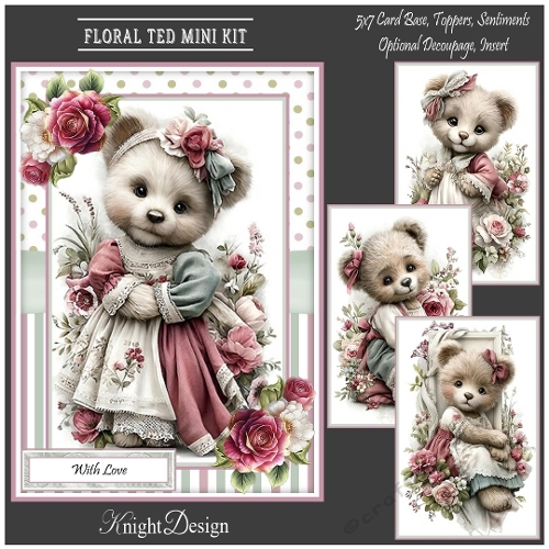 Floral Ted Mini Page Kit