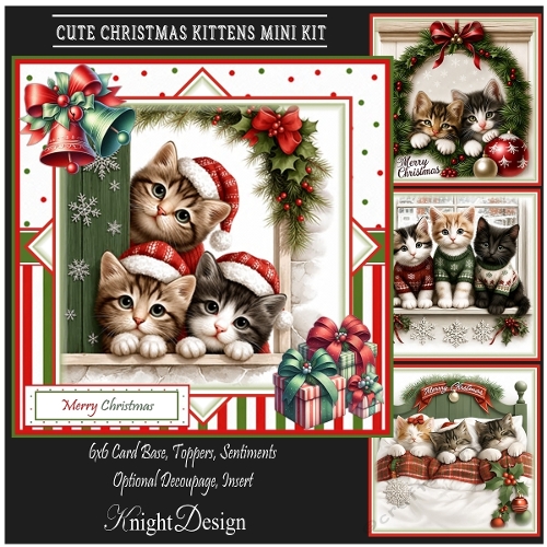 Cute Christmas Kittens Mini Page Kit