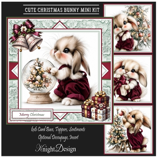 Cute Christmas Bunny Mini Page Kit