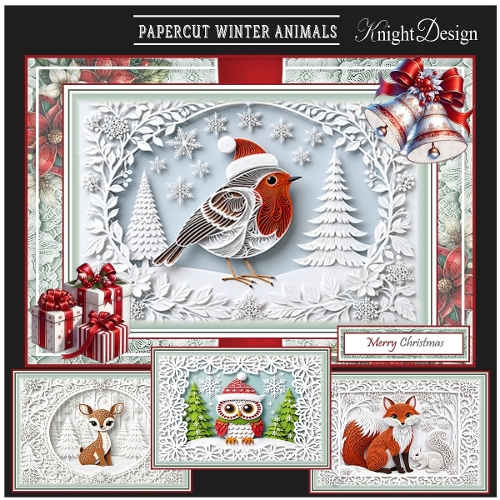 Papercut Winter Animals Mini Page Kit