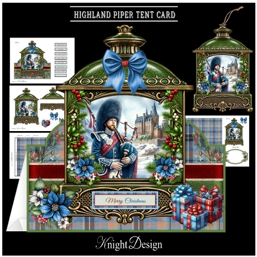 Highland Piper Tent Card Mini Kit