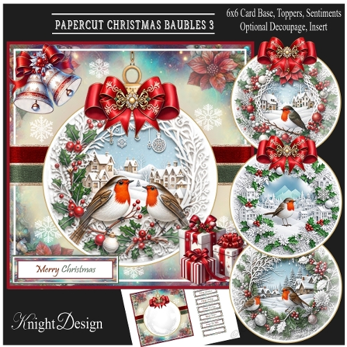 Papercut Christmas Baubles 3 Mini Page Kit 