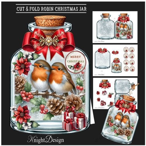 Cut & Fold Robin Shaped Christmas Jar