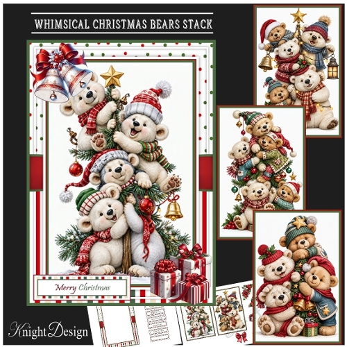 Whimsical Christmas Bears Stack Mini Kit 