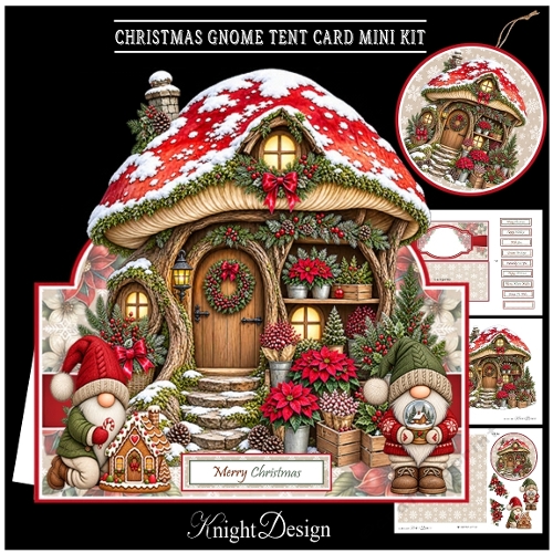 Christmas Gnome Tent Card Mini Kit