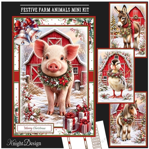 Festive Farm Animals Mini Page Kit 