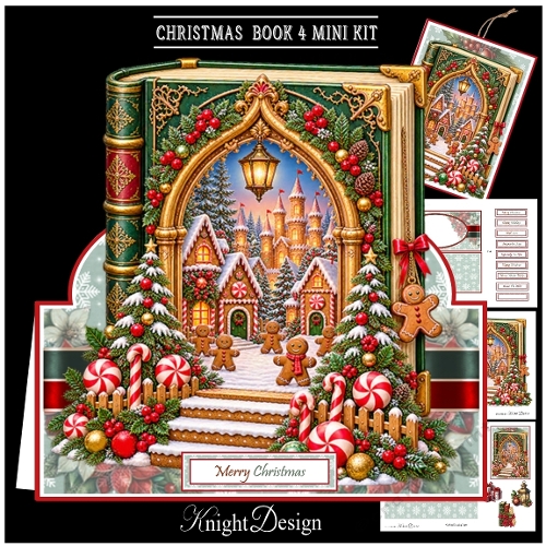 Christmas Book 4 Tent Card Mini Kit