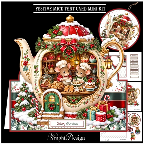 Festive Mice Tent Card Mini Kit