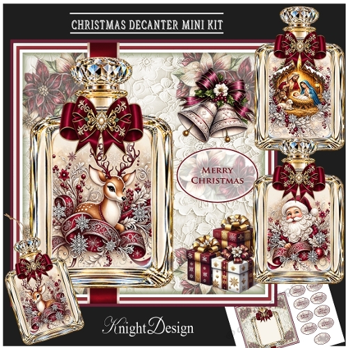 Christmas Decanter Card Fronts 