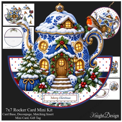 Christmas Teapot Rocker Card Mini Kit