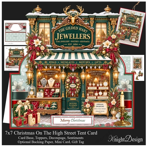 Christmas Jewellery Shop Tent Card Mini Kit