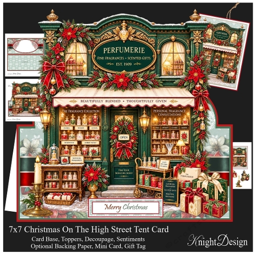 Christmas Perfumery Shop Tent Card Mini Kit