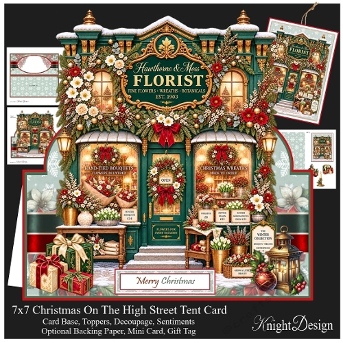 Christmas Florist Shop Tent Card Mini Kit