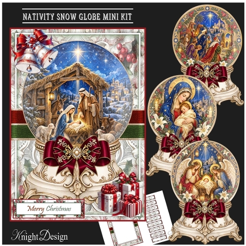 Nativity Snow Globe Mini Page Kit 