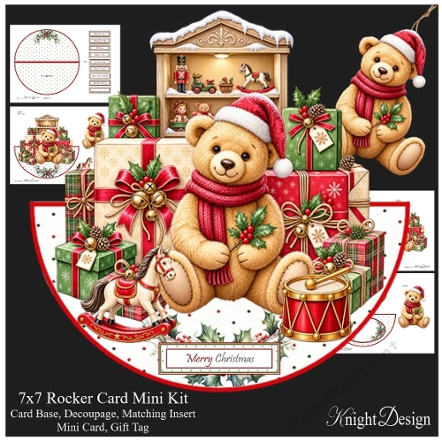 Christmas Teddy Rocker Card Mini Kit