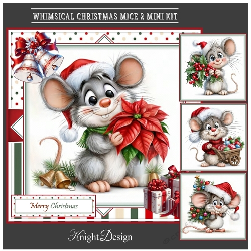 Whimsical Christmas Mice 2 Mini Page Kit 