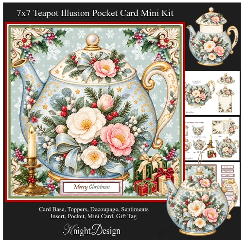 7x7 Teapot Illusion Pocket Card 3 Mini Kit