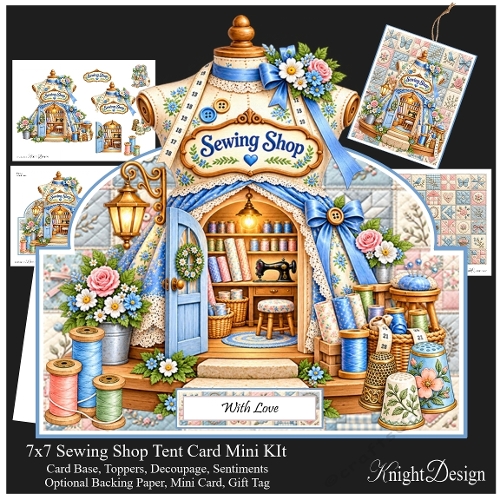 Sewing Shop Tent Card Mini Kit