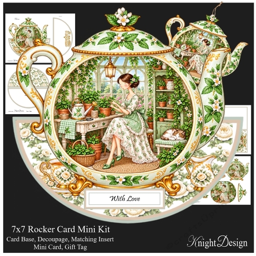 Whimsical Teapot Rocker Card 2 Mini Kit