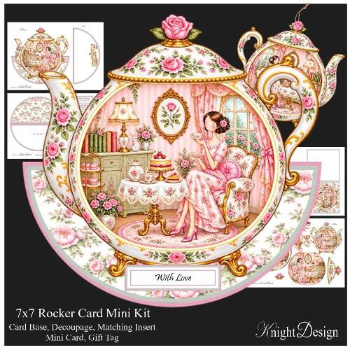 Whimsical Teapot Rocker Card 4 Mini Kit